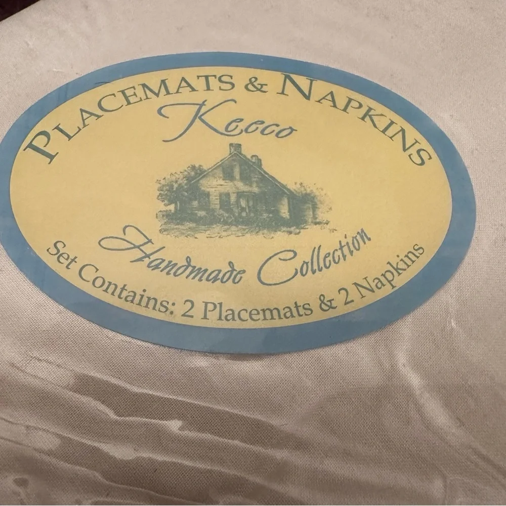 Vintage Keeco Placemats And Napkins Wine Burgundy Set Of 2 SEALED